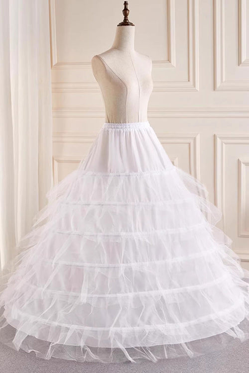 White Multi-Layered Hanayome Fishbone Sweet Lolita Long Petticoat