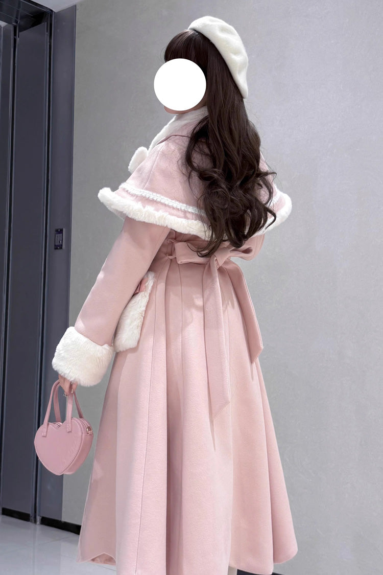 [Confession Poem] Bowknot Detachable Cape Sweet Elegant Princess Lolita Long Coat