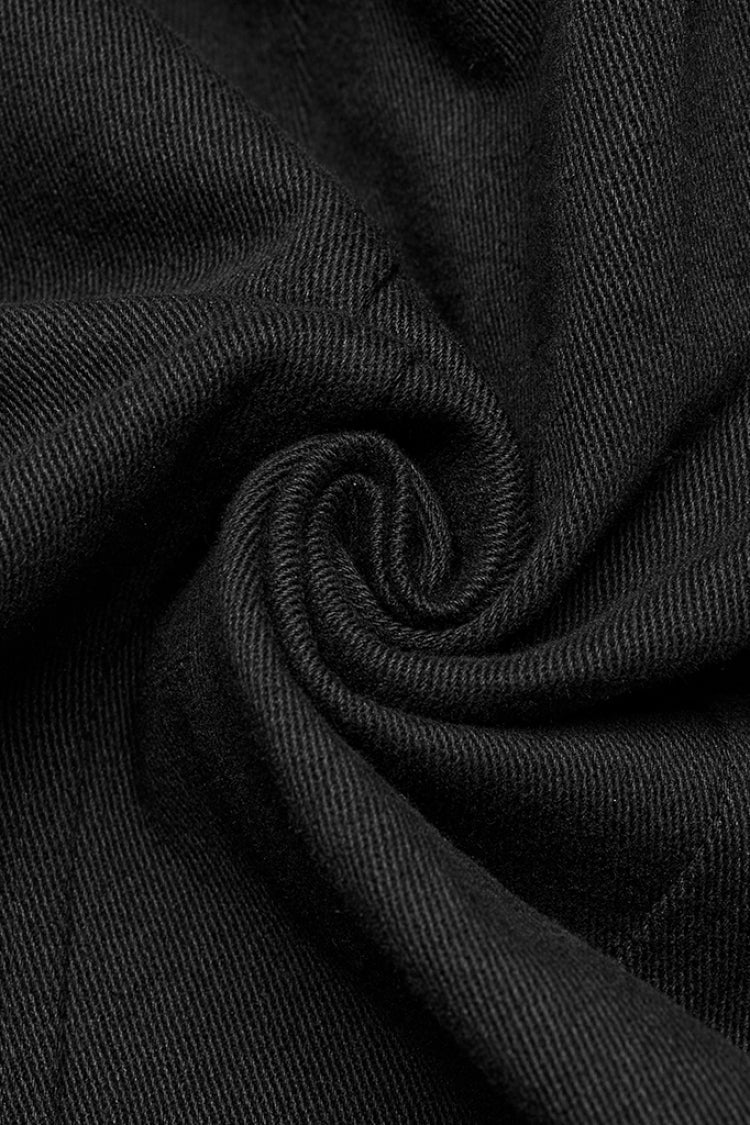 Black Stand Collar Armour Stitching Men's Punk Vest