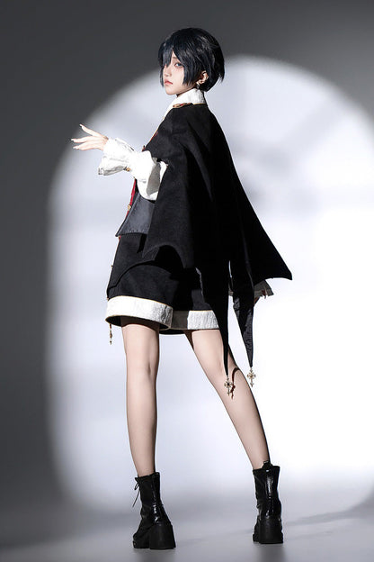 Black [Vampire Noble Court] Long Sleeves Embroidery Gothic Prince Handsome Ouji Lolita Set