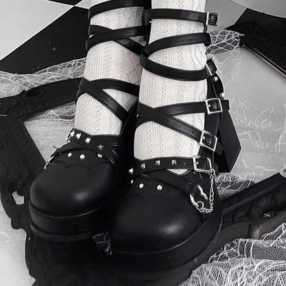 Gothic Punk Judgment Angel Patent Leather Lolita High Heels 2 Colors