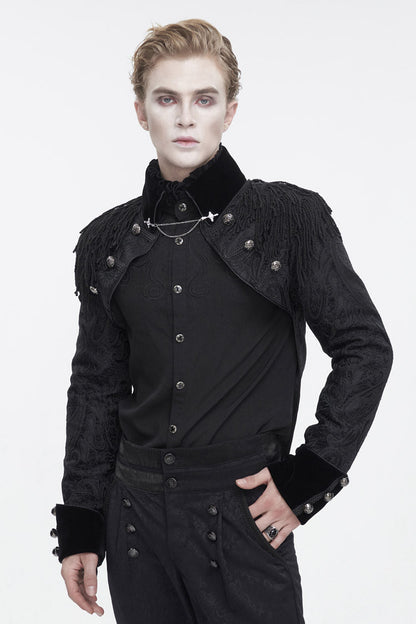 Black Tassels Swallow Tailed Men's Gothic Jacket