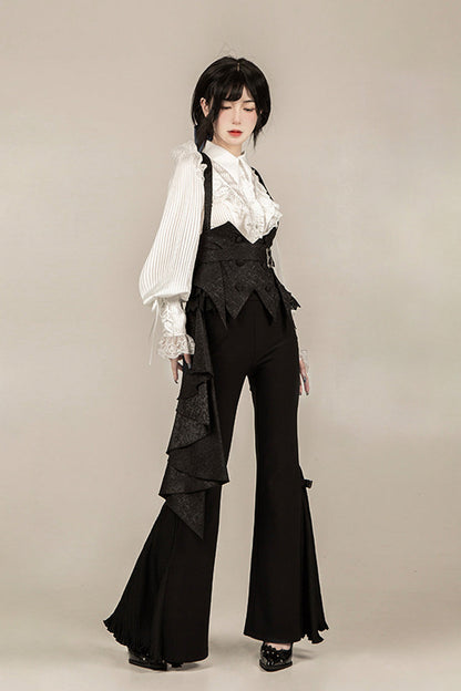 Black [Gold Hunter] Long Sleeves Pirate Style Gothic Long Pants
