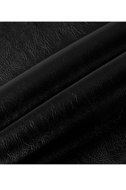 Black Rivet Lace A Version Slit Leather Women's Punk Skirt