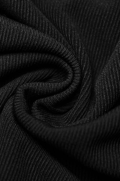 Black Texture Pleated Hollow Women's Gothic Vest
