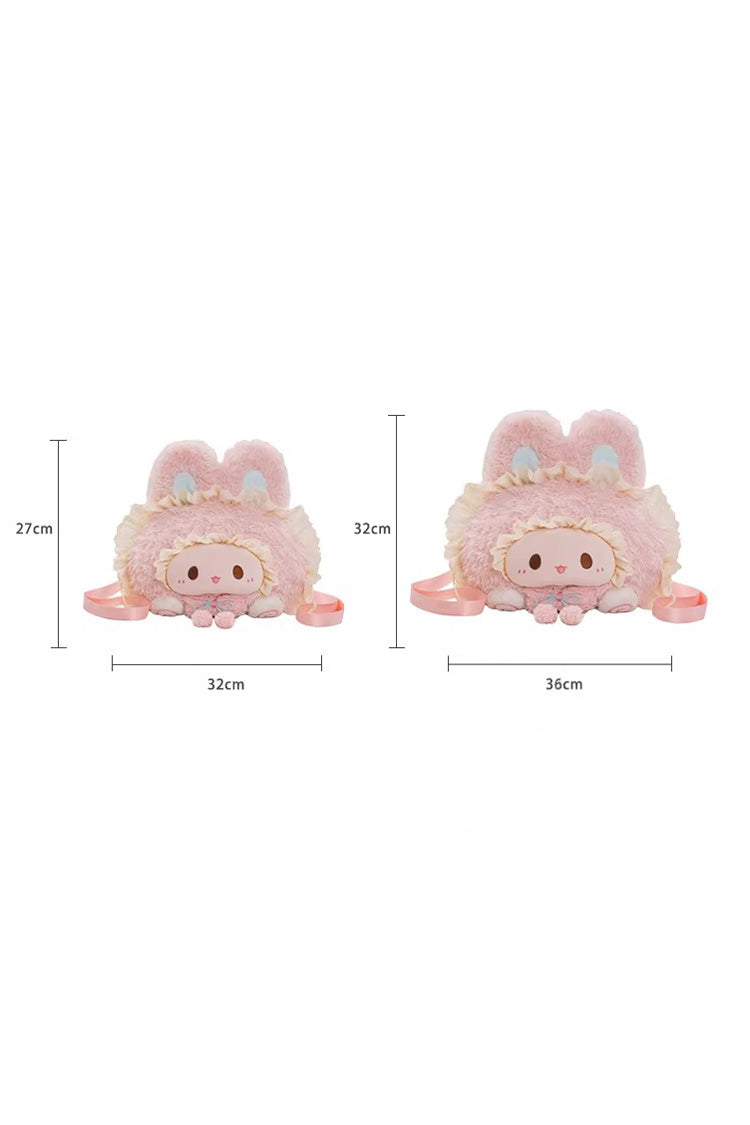 Pink Rabbit Ruffled Plush Toy Sweet Lolita Backpack