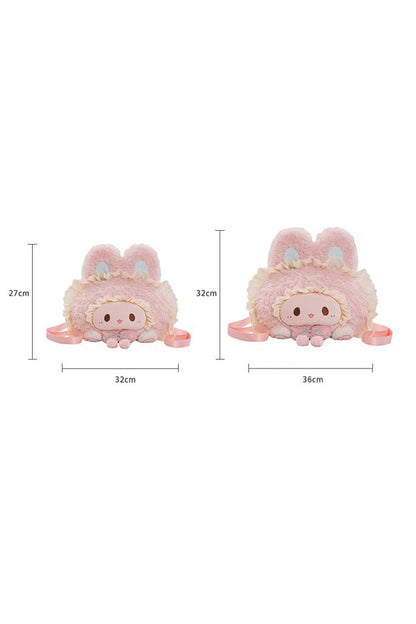 Pink Rabbit Ruffled Plush Toy Sweet Lolita Backpack