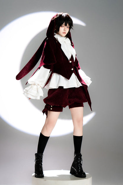 Red [Rabbit Hunt] Sweet Prince Handsome Ouji Lolita Shorts