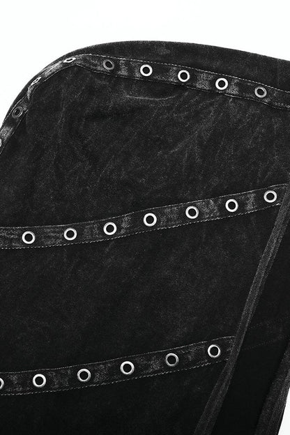 Black Sleeveless Irregular Hooded Men's Punk Tank Top