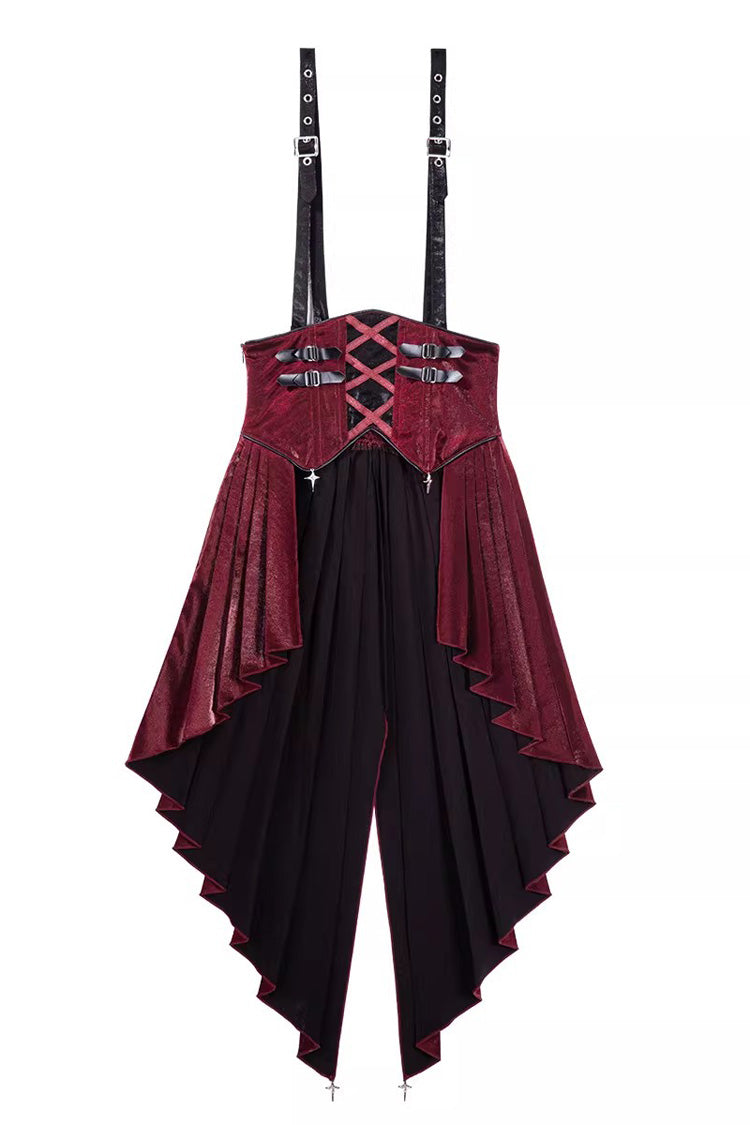 Black/Red [Chief Assassin] Lace-Up Gothic Ouji Lolita Set