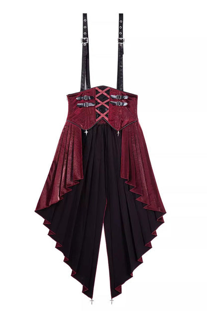 Black/Red [Chief Assassin] Lace-Up Gothic Ouji Lolita Set