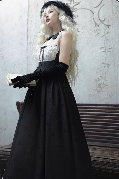 Black [Swan] Short Sleeves Sweet Elegant Princess Lolita Dress Long Version