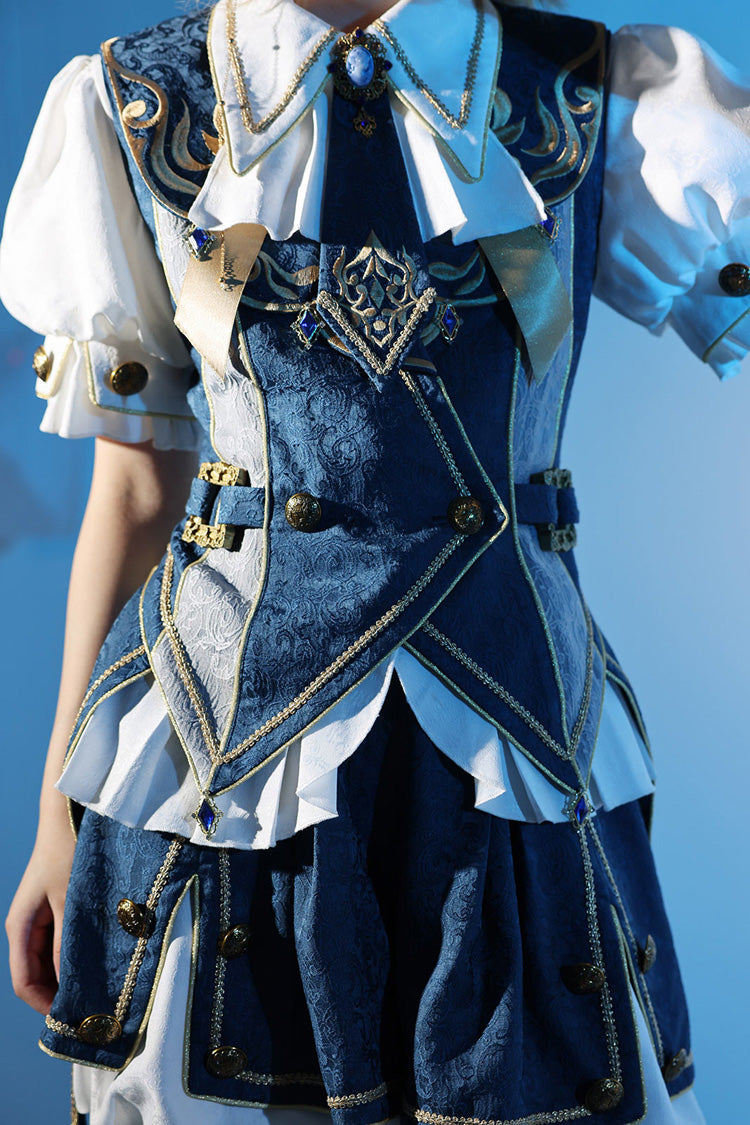 Blue [Contract Magic] Medieval Embroidery Classic Prince Handsome Ouji Lolita Coat