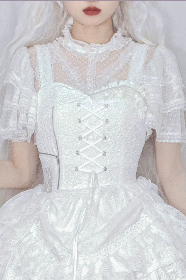 Alternative Fashion Shirt - Detachable Pad, 3 Colors, Detachable Detail, Lace Trim - additional product view 6