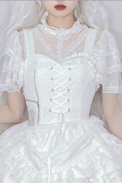 Alternative Fashion Shirt - Detachable Pad, 3 Colors, Detachable Detail, Lace Trim - additional product view 6