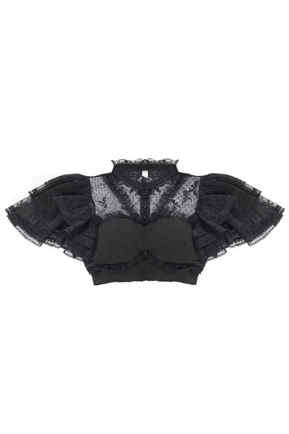 Alternative Fashion Shirt - Detachable Pad, 3 Colors, Detachable Detail, Lace Trim - main product image