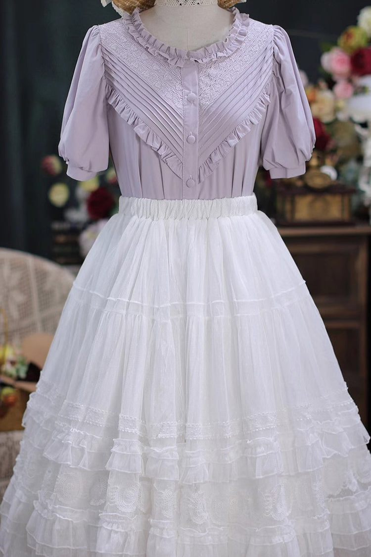 Alternative Fashion Shirt - Elegant, 4 Colors, Sweet Style, Lace Trim - additional product view 2