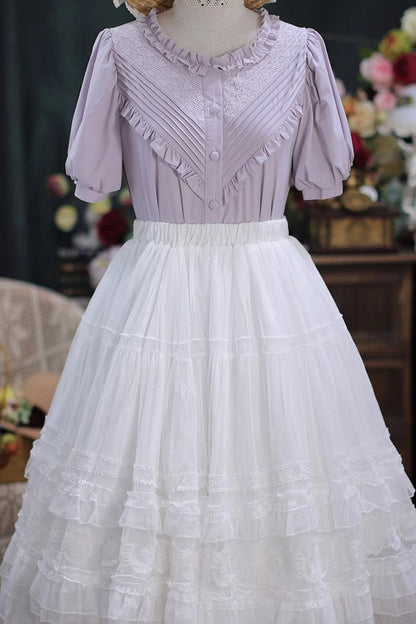 Alternative Fashion Shirt - Elegant, 4 Colors, Sweet Style, Lace Trim - additional product view 2