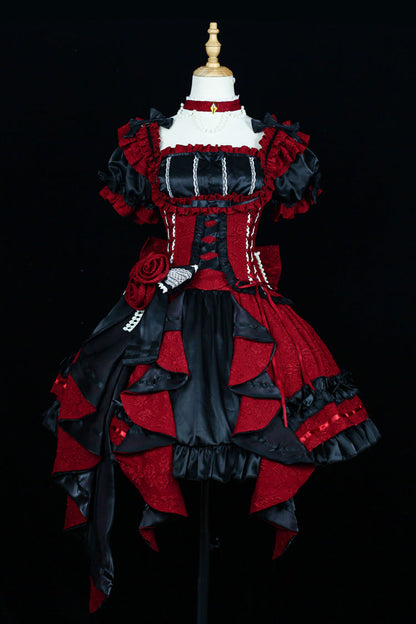Alternative Fashion Shirt - Spring Overture, 4 Colors, Square Collar, Ruffled, Sweet Style - S Red / M Red / L Red option