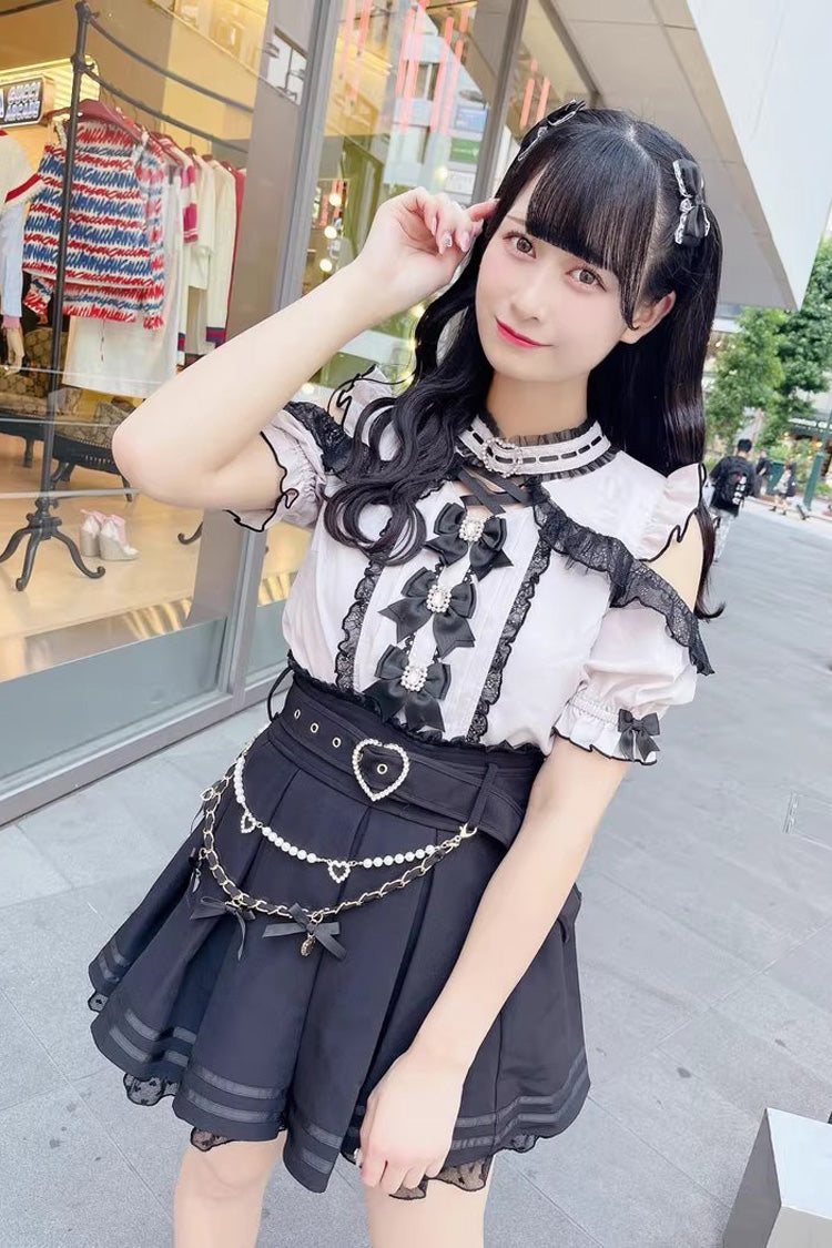 Alternative Outfit Belt - Heart Belt Printed Ruffled, 3 Colors, Pleated, Plus Size - additional product view 2