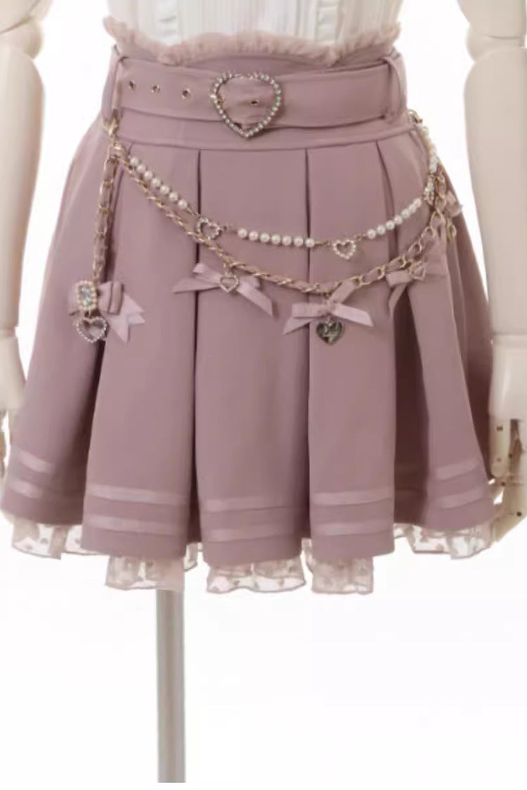 Alternative Outfit Belt - Heart Belt Printed Ruffled, 3 Colors, Pleated, Plus Size - additional product view 3