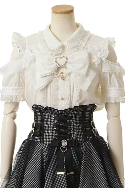 Alternative Outfit Belt - Japanese High Waisted, 3 Colors, Plaid, Buckle Detail - additional product view 5