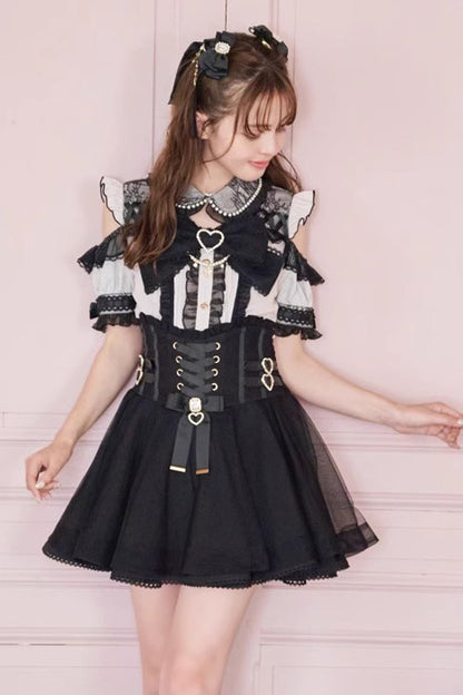 Alternative Outfit Belt - Japanese High Waisted, 3 Colors, Plaid, Buckle Detail - S Black / M Black / L Black option
