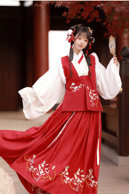 Chinese Ancient Style Collocation Waistcoat Sweet Hanfu Dress