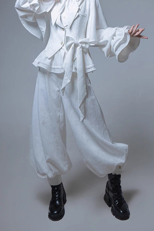 White Rabbit Hunting White Moonlight Edition Vintage Ouji Fashion Lolita Trousers