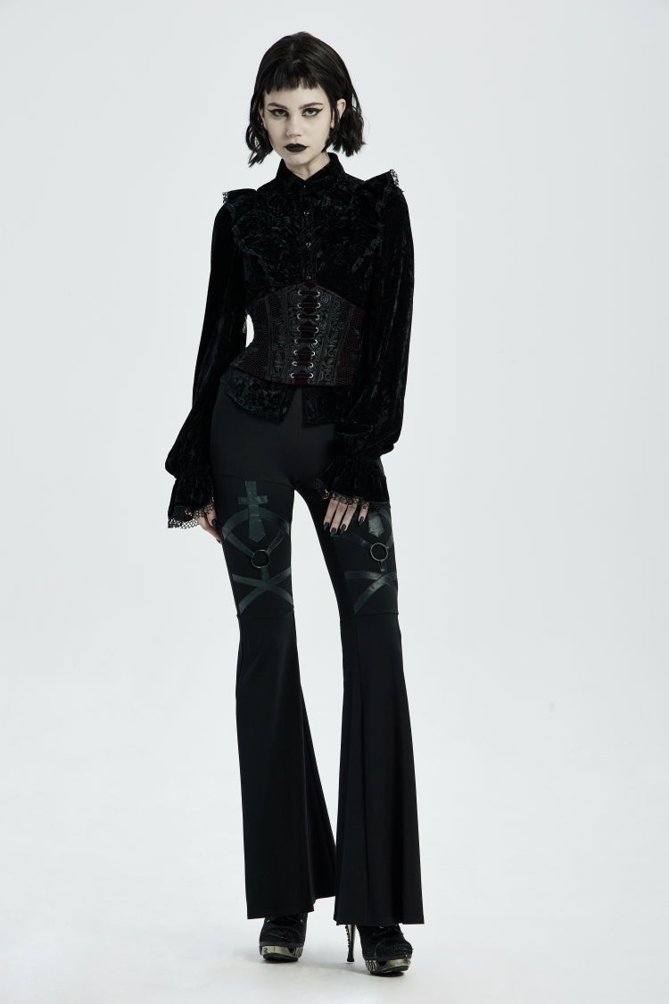 Red Jacquard Lace-Up Slim Women's Corset