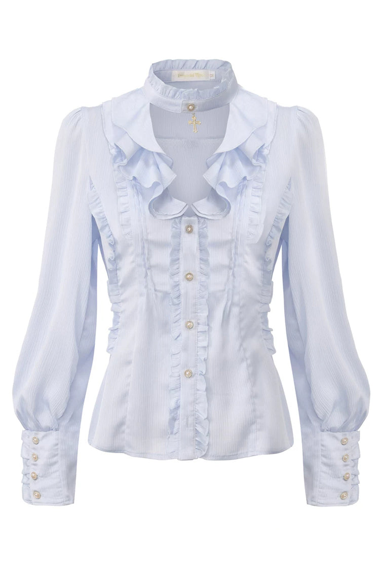 [The Rabbit’s Invitation] Long Sleeves Ruffled Classic Vintage Elegant Prince Palace Ouji Lolita Set