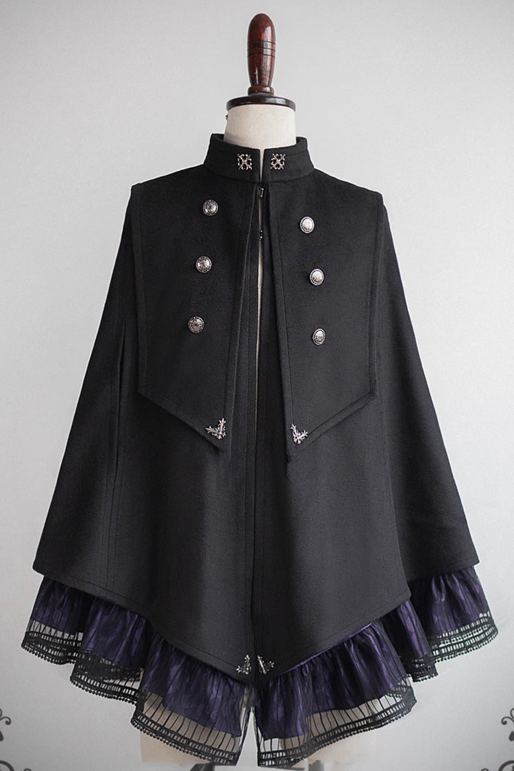 Double-breasted Gothic Prince Handsome Ouji Lolita Cloak Coat 3 Colors