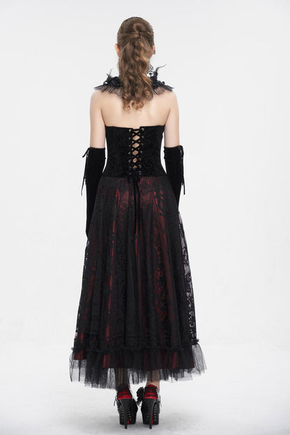 Black/Red Lace Up Women's Gothic Corset