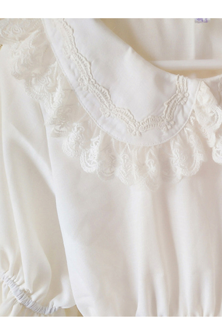 White Chiffon Doll Collar Half Sleeve Sweet Lolita Shirt