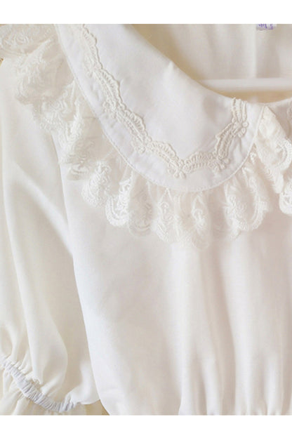 White Chiffon Doll Collar Half Sleeve Sweet Lolita Shirt