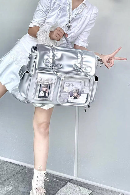 [Kitten Diary] Hidden Compartment Embroidered Bow Sweet Lolita Anime Itabag 8 Colors