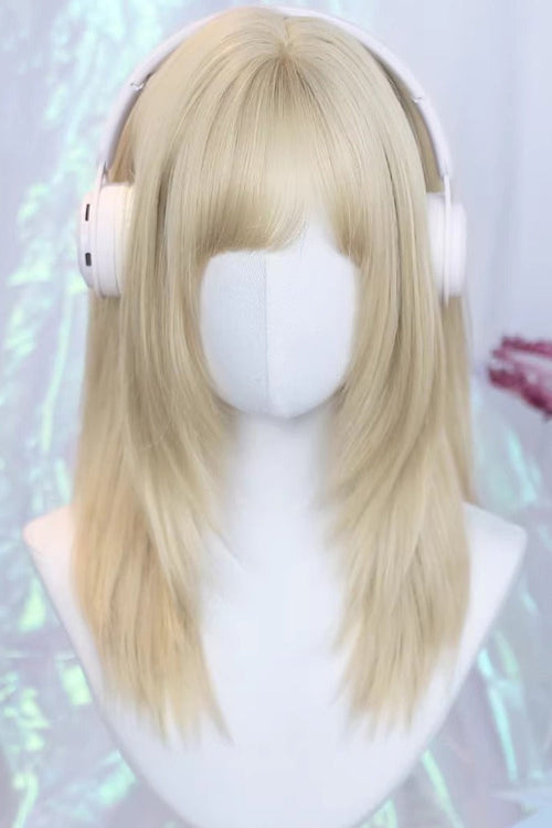 Curtain Bangs Straight Sweet Japanese Lolita Wig 3 Colors
