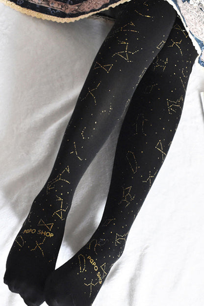 Zodiac Print Bronzing Classic Lolita Tights 2 Colors
