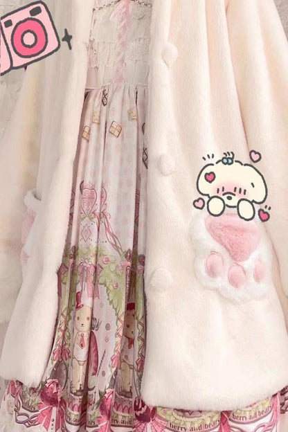 [Sleepy Bear and Cat] Long Sleeves Hooded Sweet Lolita Coat 3 Versions