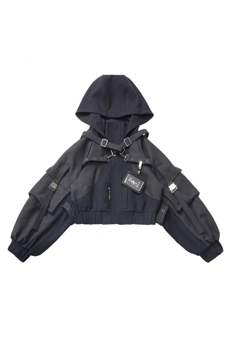 Black [Retrograde Orbit] Long Sleeves Gothic Ouji Lolita Short Coat and Pnats Set