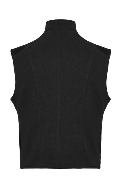 Black Sleeveless Bucke-up Zip Men's Punk Vest
