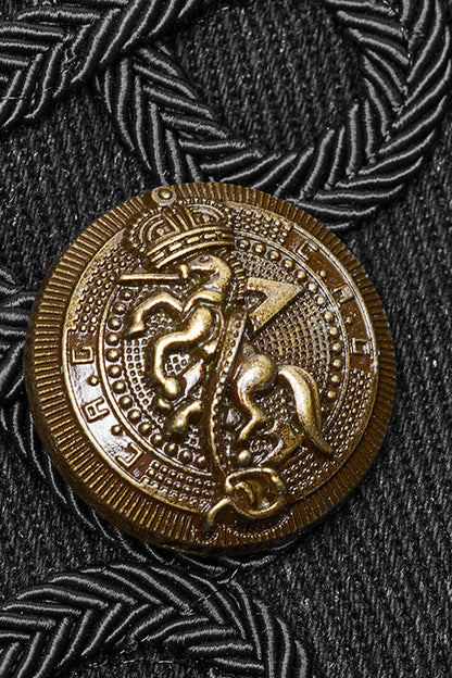 Black Sleeveless Double Breasted Retro Metal Button Decoration Mens Steampunk Vest