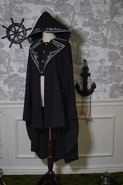 Pirate Series Navigation Treasure Hunting Guide Embroidery Handsome Lolita Cloak 2 Colors
