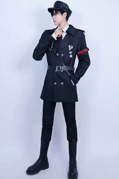 Black [The Judge] Long Sleeves Gothic Military Handsome Ouji Lolita Coat