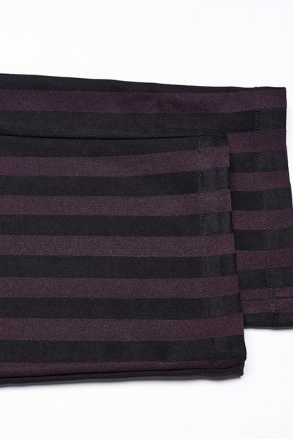 Black/Red High Waisted Striped Print Men's Gothic Suit Pants