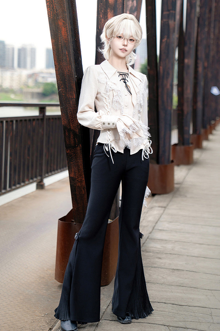 Black [Gold Hunter] Long Sleeves Pirate Style Gothic Long Pants