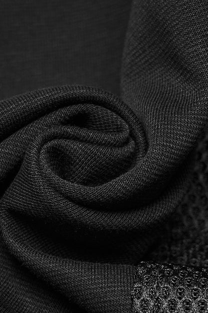 Black Stand Collar Sleeveless Hooded Zippered Men's Punk Vest