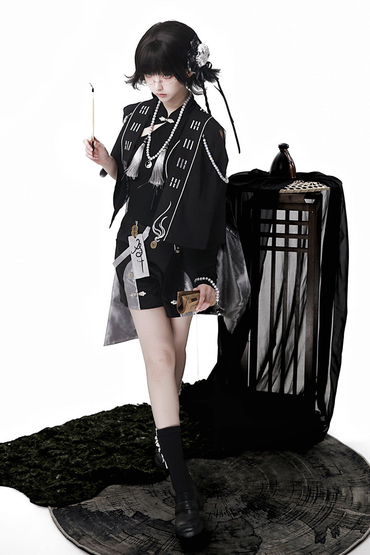 Black [The Strange End of the Immortal Sect] Sleeveless Chinese Style Ouji Lolita Set