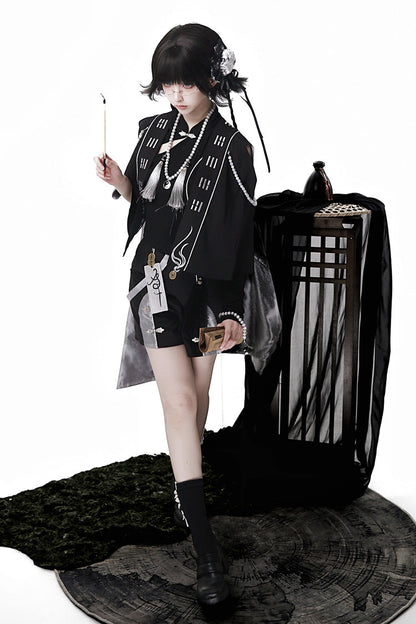 Black [The Strange End of the Immortal Sect] Sleeveless Chinese Style Ouji Lolita Set