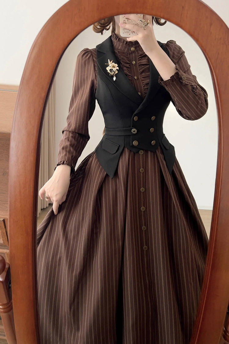 Black V Collar Sleeveless Classic Vintage Ouji Lolita Vest
